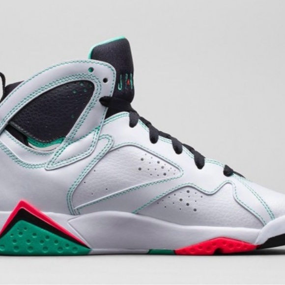 Nike Air Jordan Retro VII 7 White Infrared Verde Cactus Size 9.5Y 705417-138 - Picture 4 of 6